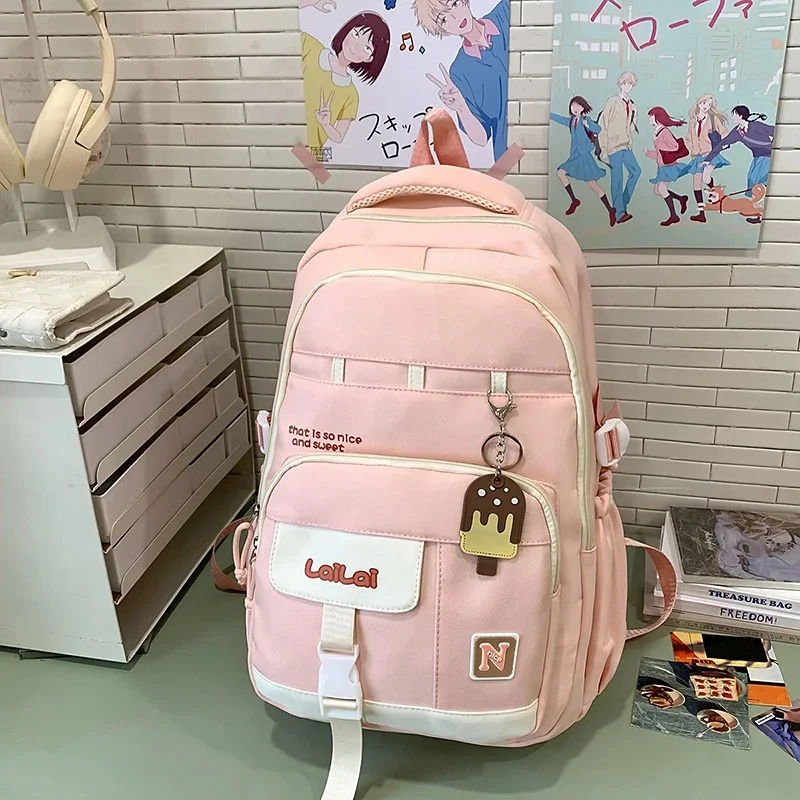 Women's Handbag Letter Backpacks Y2K Waterproof Computer Male Back To School Student Zipper High Capacity Backpacks Female New