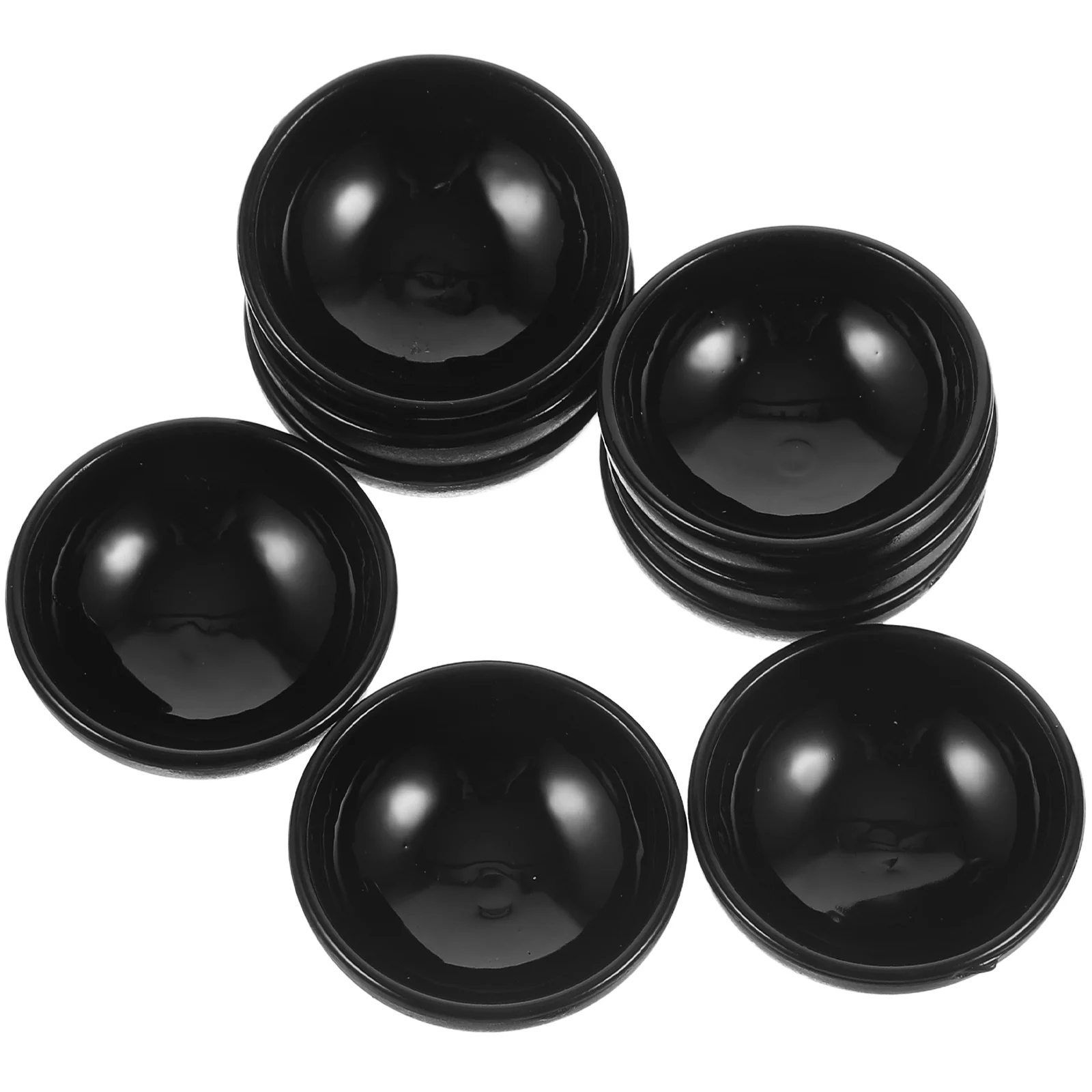 

12 Pcs House Dollhouse Mini Simulation Cups Realistic Miniature Bowls Round Tiny Dolls Black