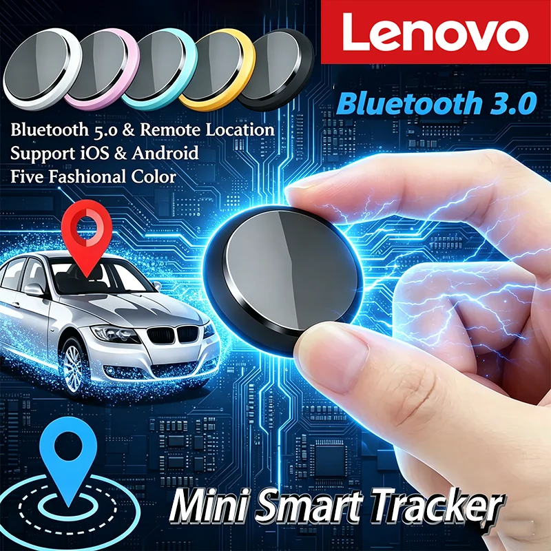 

Lenovo Car GPS Tracker For Apple iOS System Find My APP Child Finder Pet Key Bike Backpack Loss Tracker Smart Bluetooth Airtag