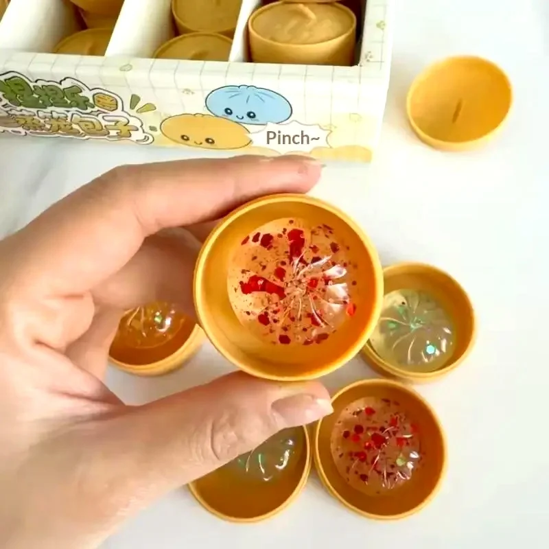 Crystal Bun Cute Mini Soup Dumpling Shaped Stress-relief Squeeze Toy, Venting Office Prank Toy, Slow Rebound, Fun Gift