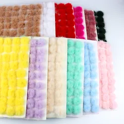 10pc 25mm Diy Pompom Balls Natural Soft Mink Fur Pompoms for Ring Keychain Hats Fluffy Diy Crafts Accessories Material