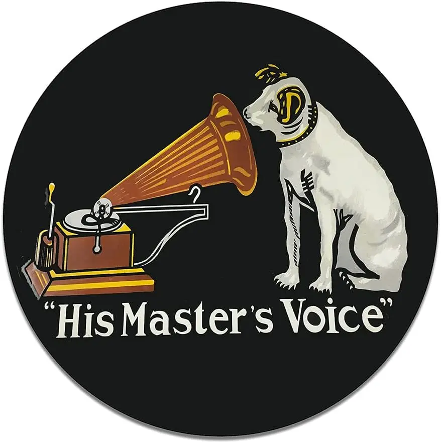 

His Master's Voice RCA Dog Phonograph Advertisement Reproduction Car Company Garage Signs Metal Vintage Style Decor Metal Ti