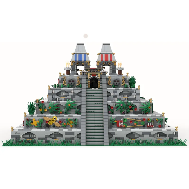 8056pcs Moc Aztec พีระมิดรุ่นสถาปัตยกรรมเมือง Street View 21058 Building Blocks ชุด DIY ชุดสําหรับผู้ใหญ่ของเล่น