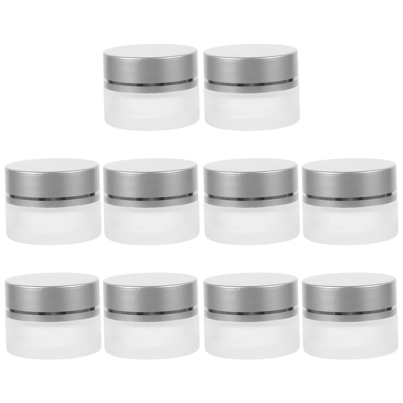 

10Pcs 5G Portable Glass Cream Containers Small Round Bottles for Travel Makeup Storage Not Easy to Spill Cream Empty Bottle