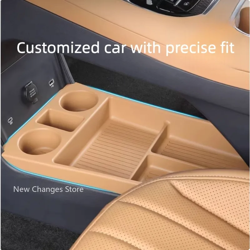 For Geely Galaxy Starship 7 EM-i 2024 2025 Rear Screen Storage Box Central Control Armrest Storage Box Interior Upgrade Parts
