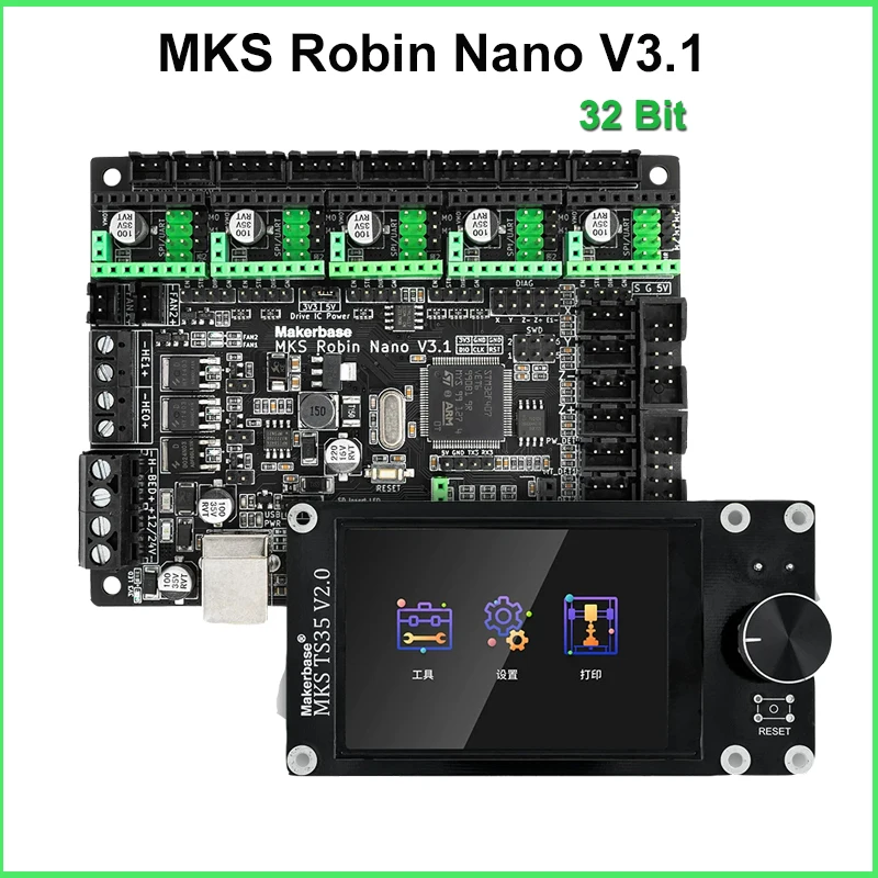 Makerbase MKS Robin Nano V3.1 32Bit 168 Mhz 3D Printer Control Board Motherboard 3D Printer parts MKS TS35 V2.0 TFT Touch Screen