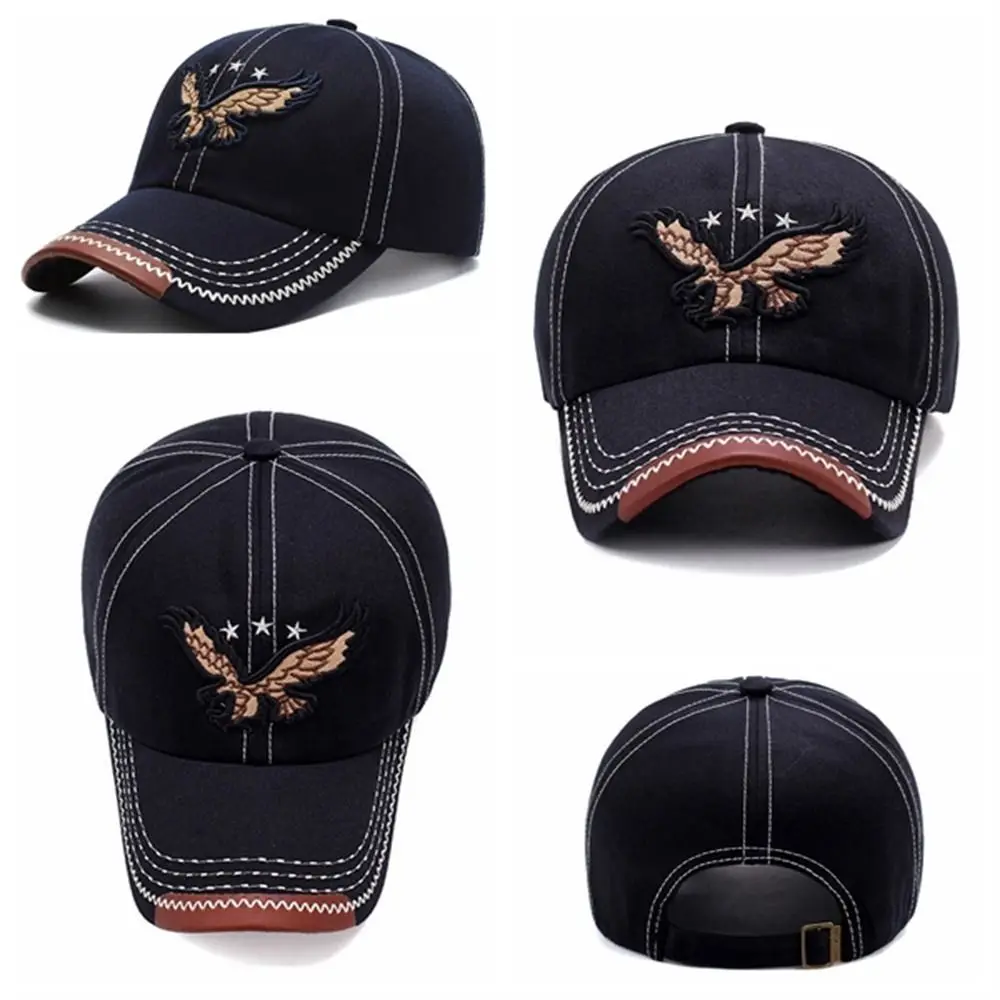 Fashion Embroidered Eagle Men's Hat Breathable Adjustable Baseball Cap Casual 3D Eagle Snapback Hat Golf Caps