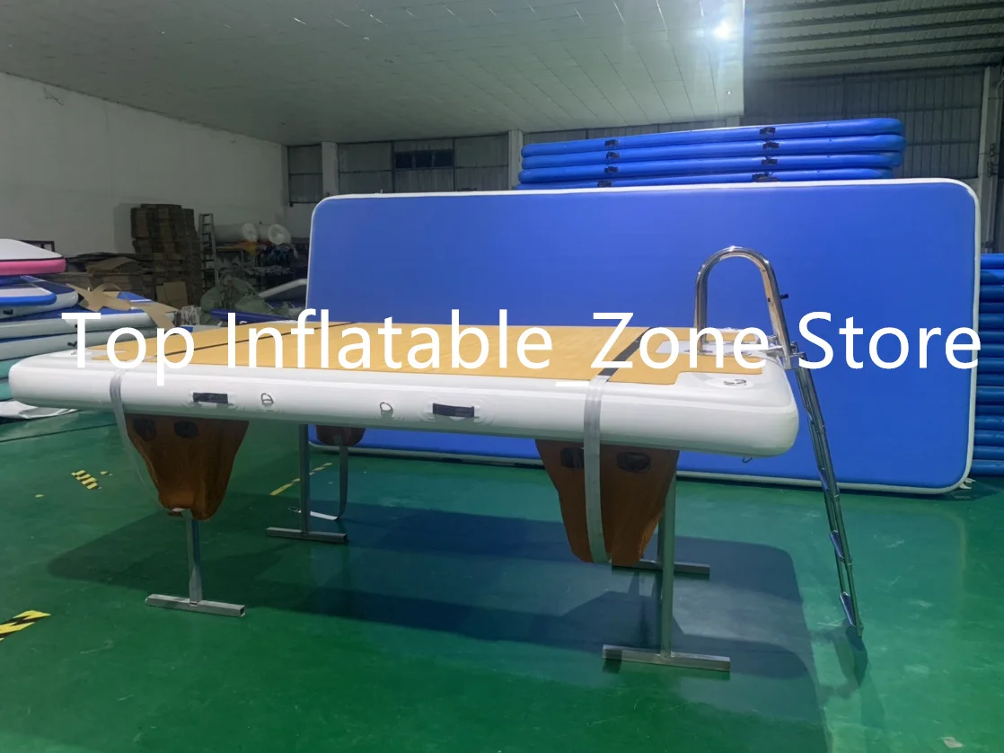 Drop Stitch Material Inflatable Swim Platform Factory Wholesale Inflatable Air Floating Dock Platform With Ladder  Cheap Price