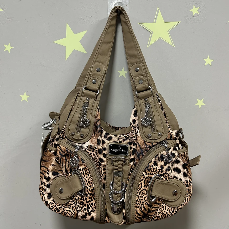 Sac Fourre-tout Angel Kiss En Cuir PU Souple - Grand Sac à Bandoulière Femme Multi-poches Sac à Main Femme Fourre-tout