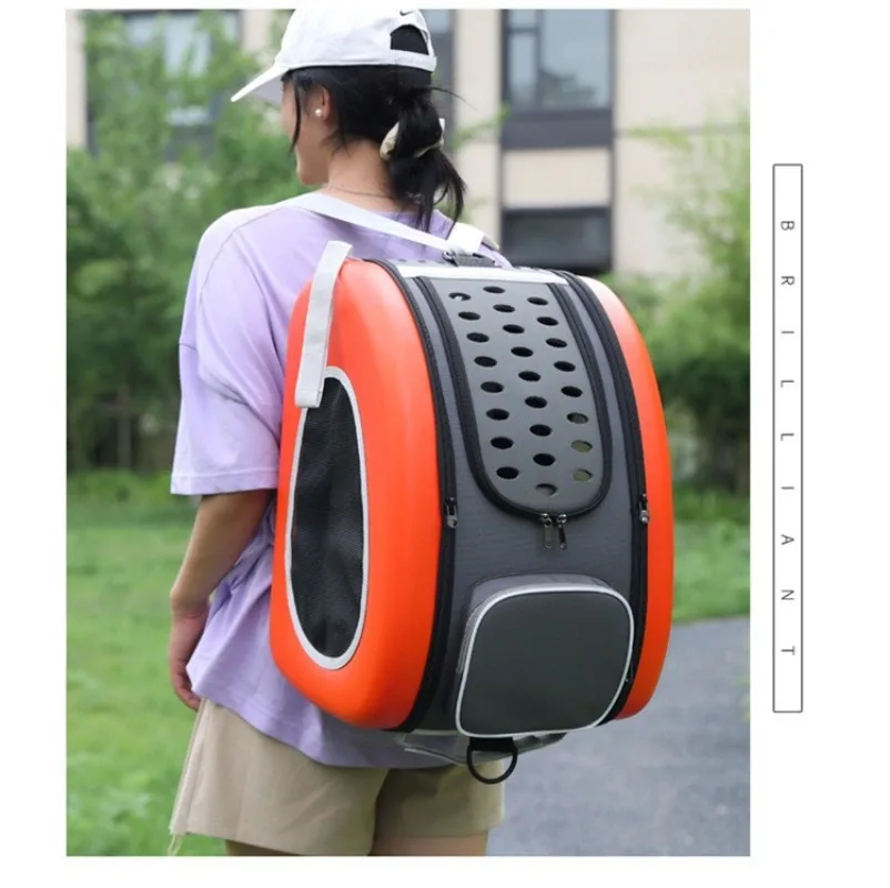 Pet bag Space compartment Transparent cat bag Foldable pet going out trolley dog supplies going out Portable dog bag
