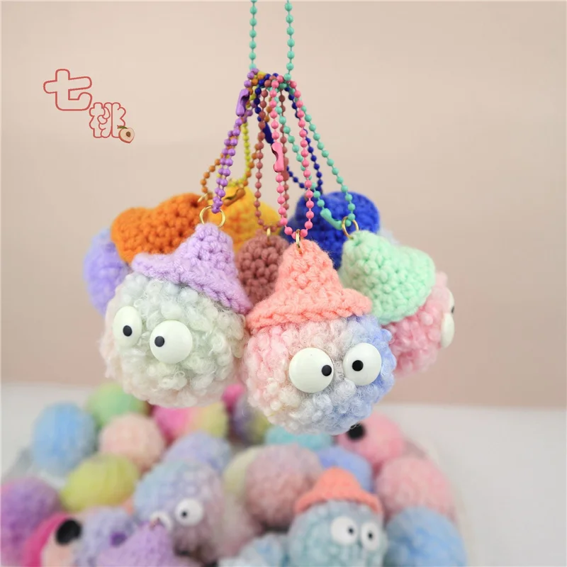 Gradient Color Pompoms Dust Elf Ball Mini Eye Pompon BallsPompom for Hole Shoes Shoe Handmade Accessories DIY Craft Supplies