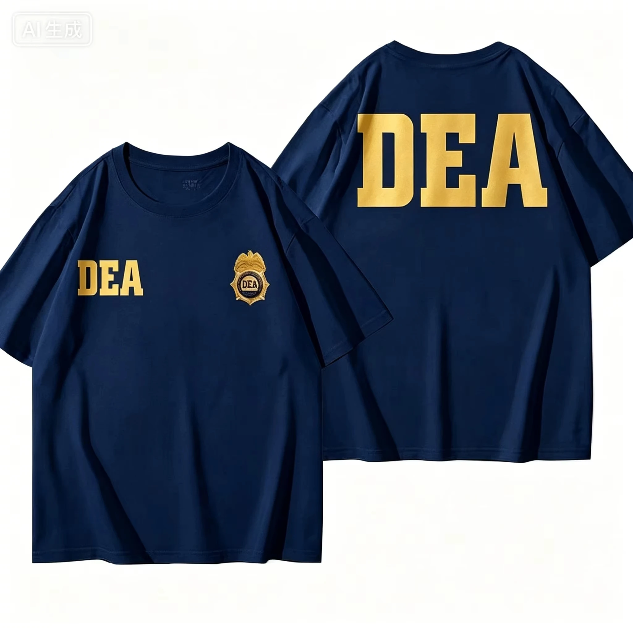 T-shirt de cosplay DEA (Agence fédérale d'interdiction des drogues) Breaking Bad pour les fans de la police américaine, en coton respirant, à manches courtes, idéal pour la plage