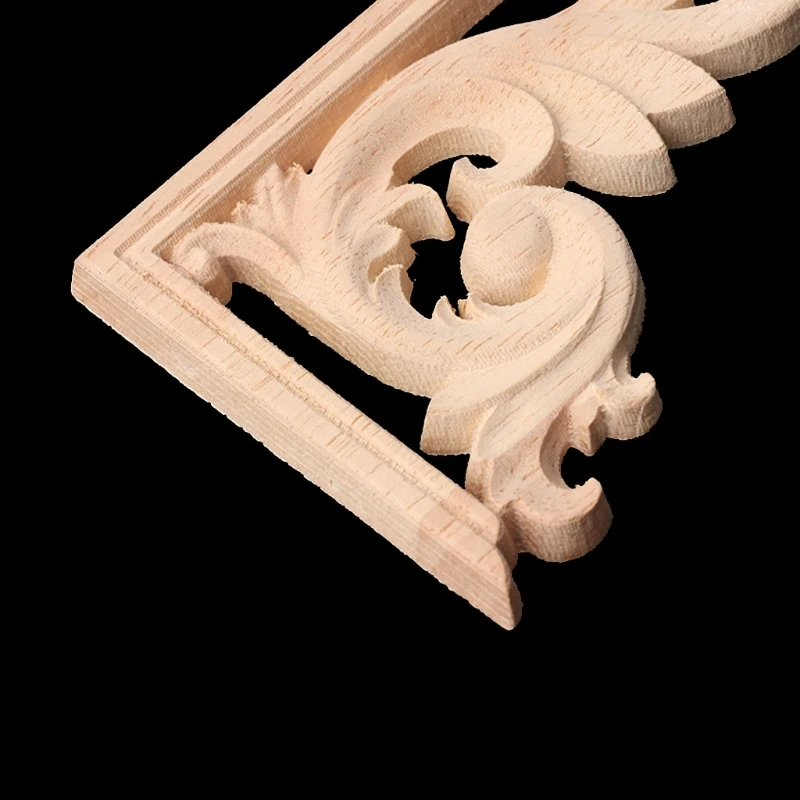 1Pair Carved Corner Onlay Applique Frame Decor Furniture Craft Unpainted Dropship