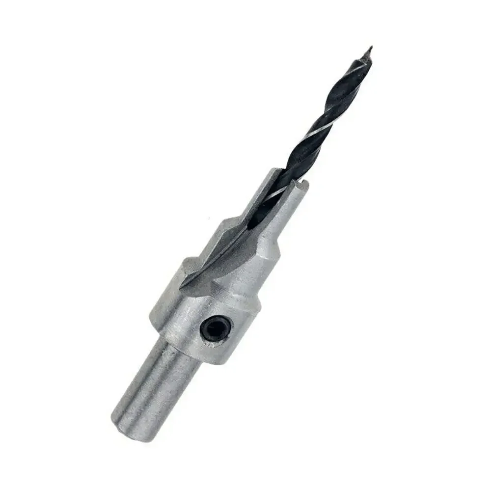 Juego de brocas avellanadoras de 3 escalones, herramienta de tornillo de sierra de agujero de bisagra de ventana de madera, 6mm, 7mm, 10mm, 15mm, 2 piezas