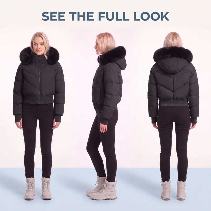 QICHE Women Sherpa Parka 2026 Winter, European Size Detachable Hood, Big Faux Fur Collar Waist Cinching Cotton Outerwear