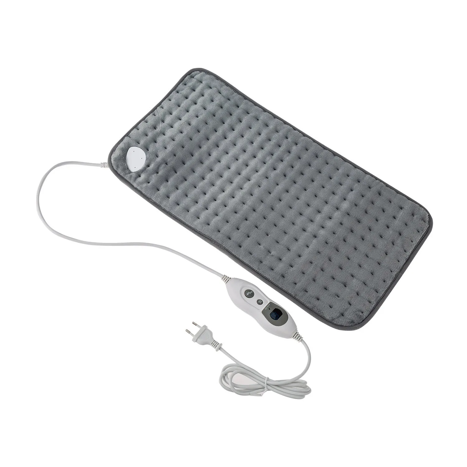 電気加熱パッド-グレー-30-60cm-100w-フランネル-湿式-乾式療法-自動オフ機能付き-洗濯可能-肩・背中痛・筋肉痛用-1枚