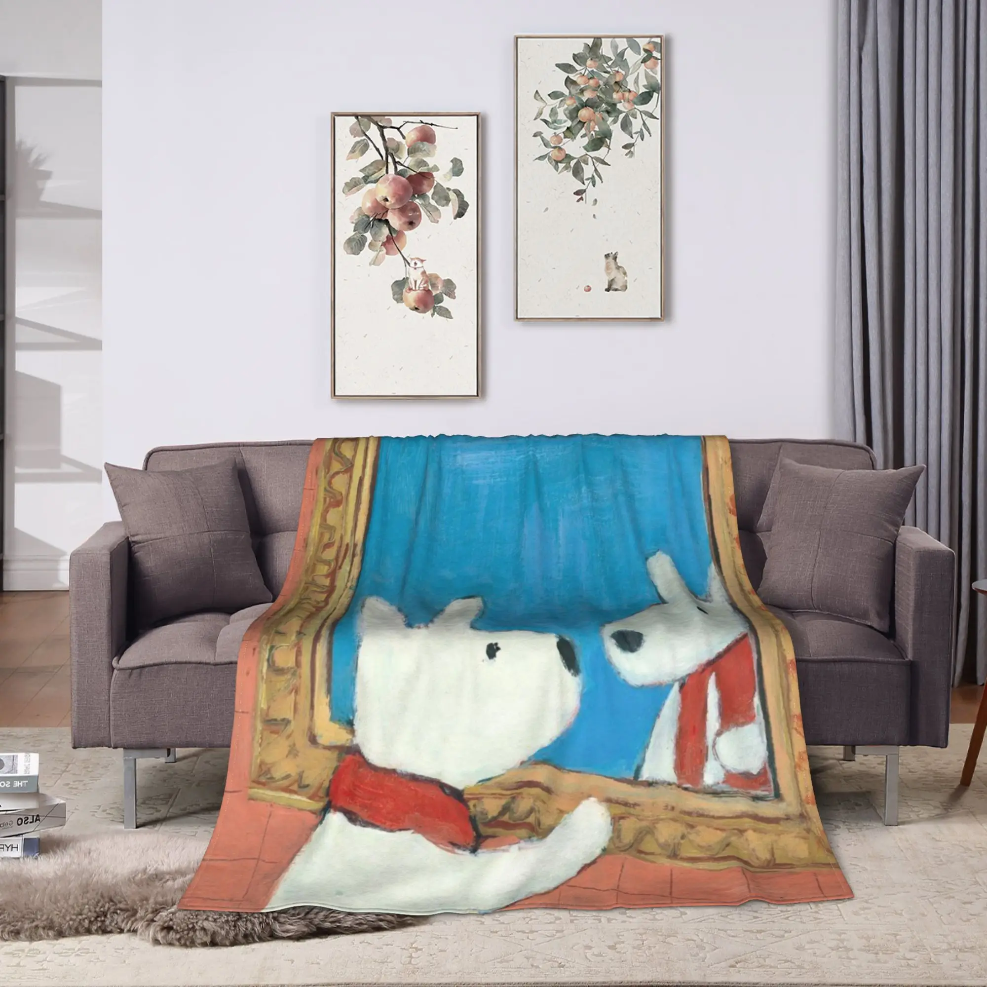 Cozy Throw Blanket Camping G-Gaspard and Lisa Blanket  Flannel Bedspread For Couch Chair Trend Sofa Bed Cover