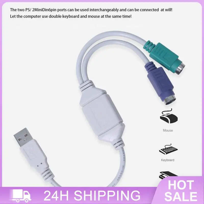 Multi-system Compatible Patch Cord Multi-device Application Ps2 Adapter Cable Plug And Play Multi-layer Shielding Converter