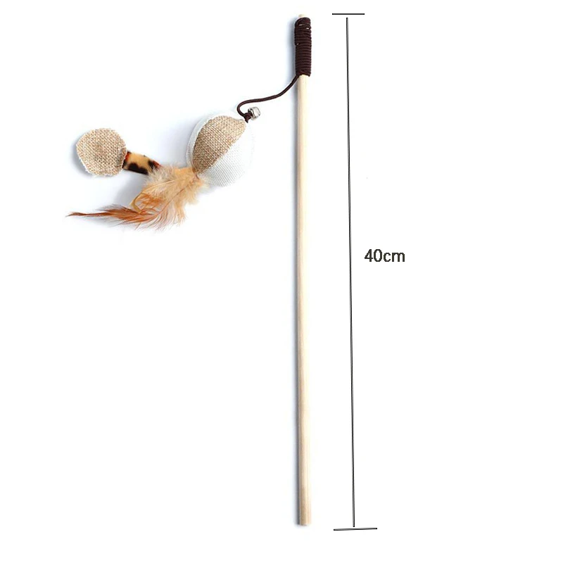 1pcs Interactive Cat Toy Handfree Cat Stick Playing Kitten Playing Teaser Wand Toy With bell Bird/Feather Cat Wand Pet Supplies