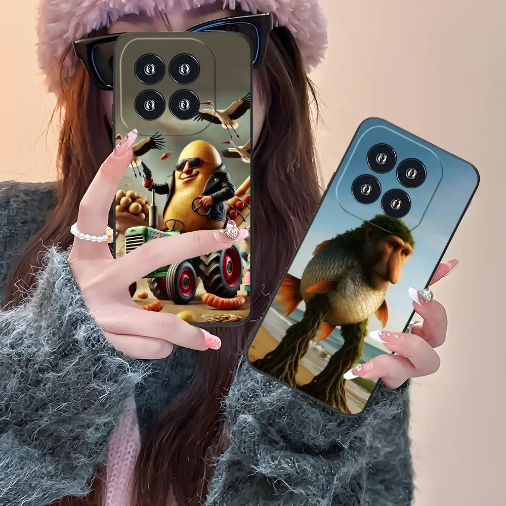 

Animals Italian Brainrot Phone Case for Xiaomi 15 14 13 12 Mi 11 T Ultra Lite Pro S X 5G Colour Printing Protective Pretty Cover