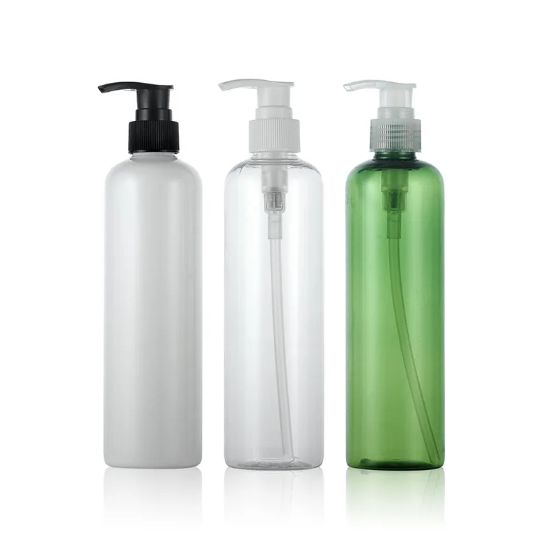 Clear Green White 300ML X 20 Empty Plastic Lotion Pump Bottles Cosmetic Container With Liquid Soap Dispenser Shampoo Bottles