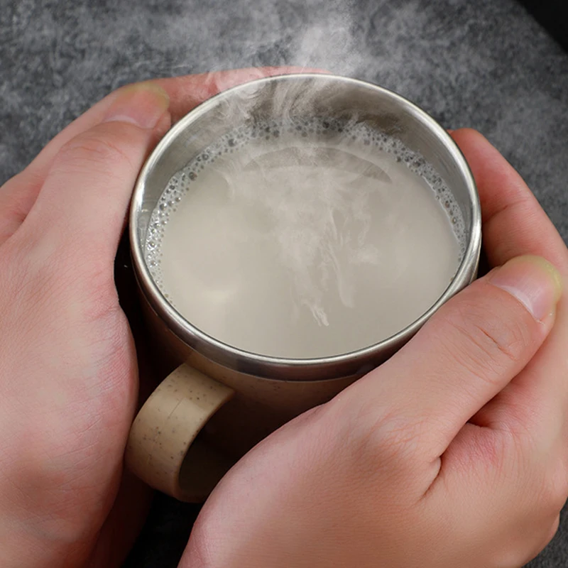 Funny 67 Six Seven Water Cup Double Layer Anti-scalding Stainless Steel Cups Handle Coffee Milk Mug Tea Drink Water Bottle gift