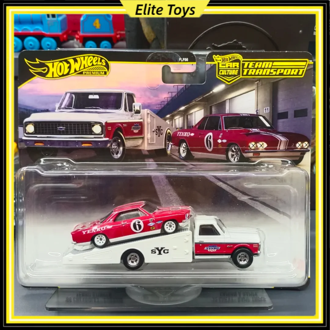 

Hot Wheels Premium Team Transport '66 CHEVROLET CORVAIR + '72 CHEVY RAMP TRUCK Diecast 1:64 Car Models Collectible Vehicle Toys