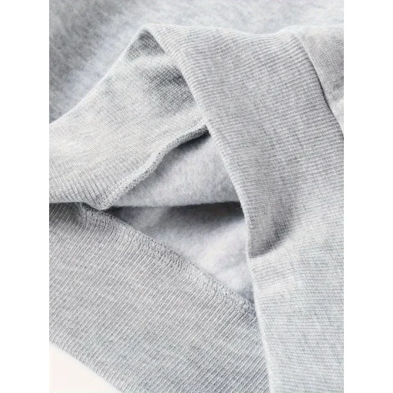 بلوفر نسائي كاجوال للخريف والشتاء فضفاض بطباعة لندن إنجلترا مع قلنسوة برباط وأكمام طويلة دافئة