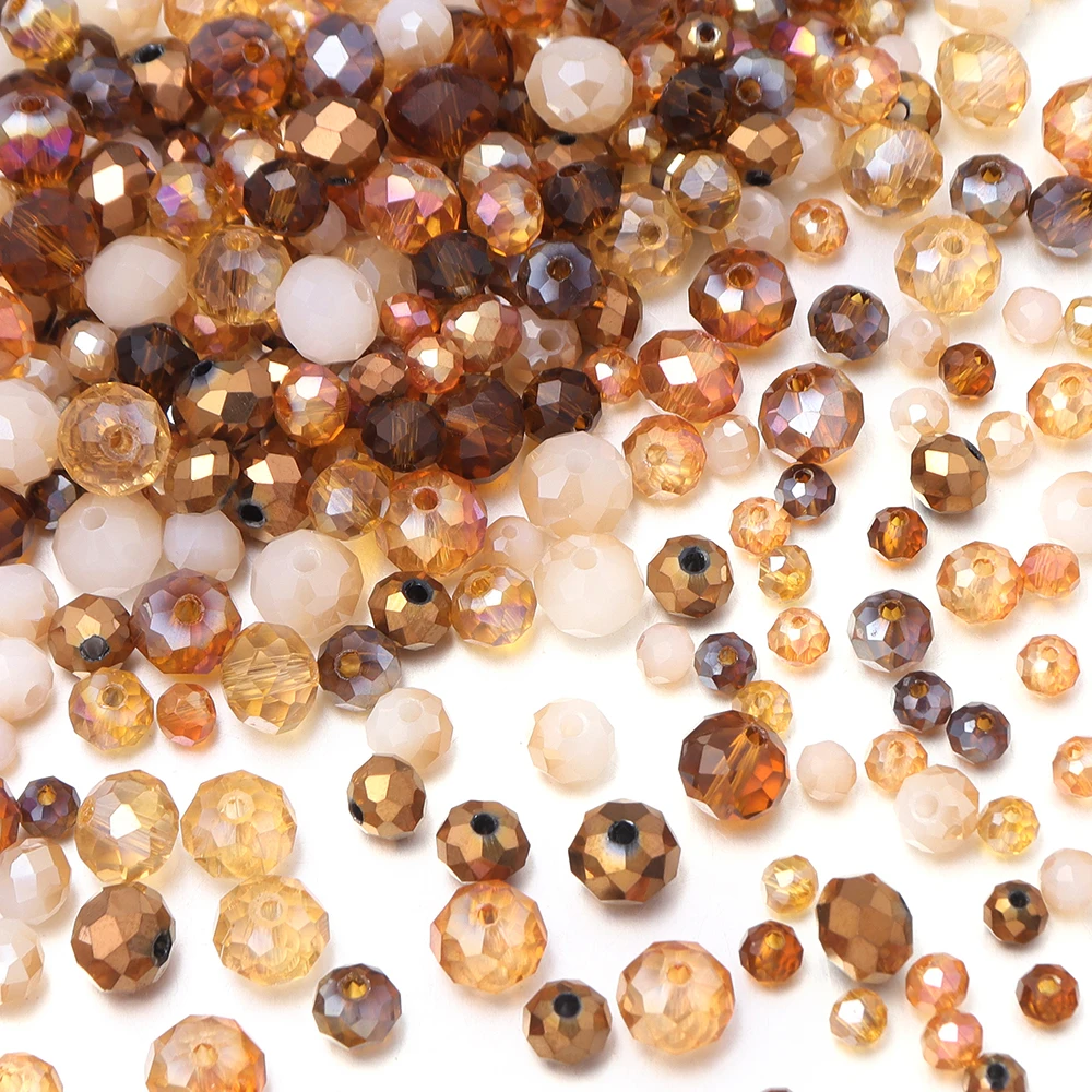 100-200 Stück/Los 4/6/8mm Braune Facettierte Glasperlen Kristall Lose Abstandsperlen für DIY Armband Halskette Schmuckherstellung – Detail 4