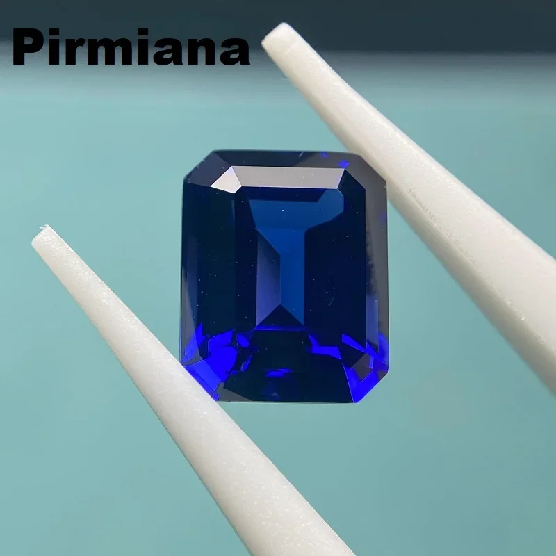 Pirmiana Emerald Cut Royal Blue and Cornflower Blue Lab Sapphire Loose Gemstones For DIY Jewelry Design