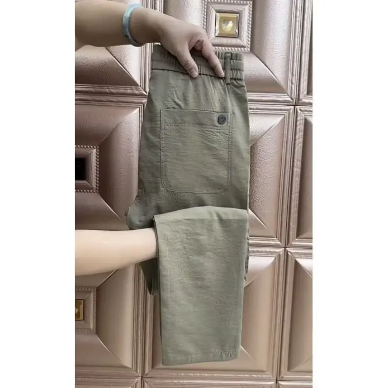 

Ladies Summer Thin Cotton Linen Wide Leg Casual Pants Loose Straight Cut Trousers Trendy Natural Waist Zipper Style Long Trou...