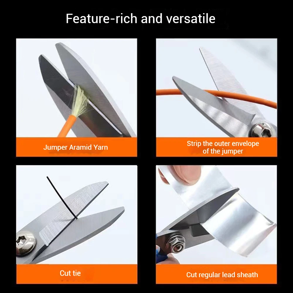 مقص برتقالي ميلر كيفلر لسلك التصحيح كيفلار/خيوط أراميد، سلك كهربائي، غمد من الرصاص، مقصات كهربائي