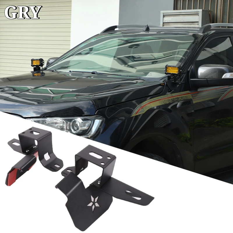 Car A-Pillar Lower Spot Light Bracket For Ford Ranger Wildtrak T6 T7 T8 2015-2021 Carbon Steel Black Exterior Car Accessories