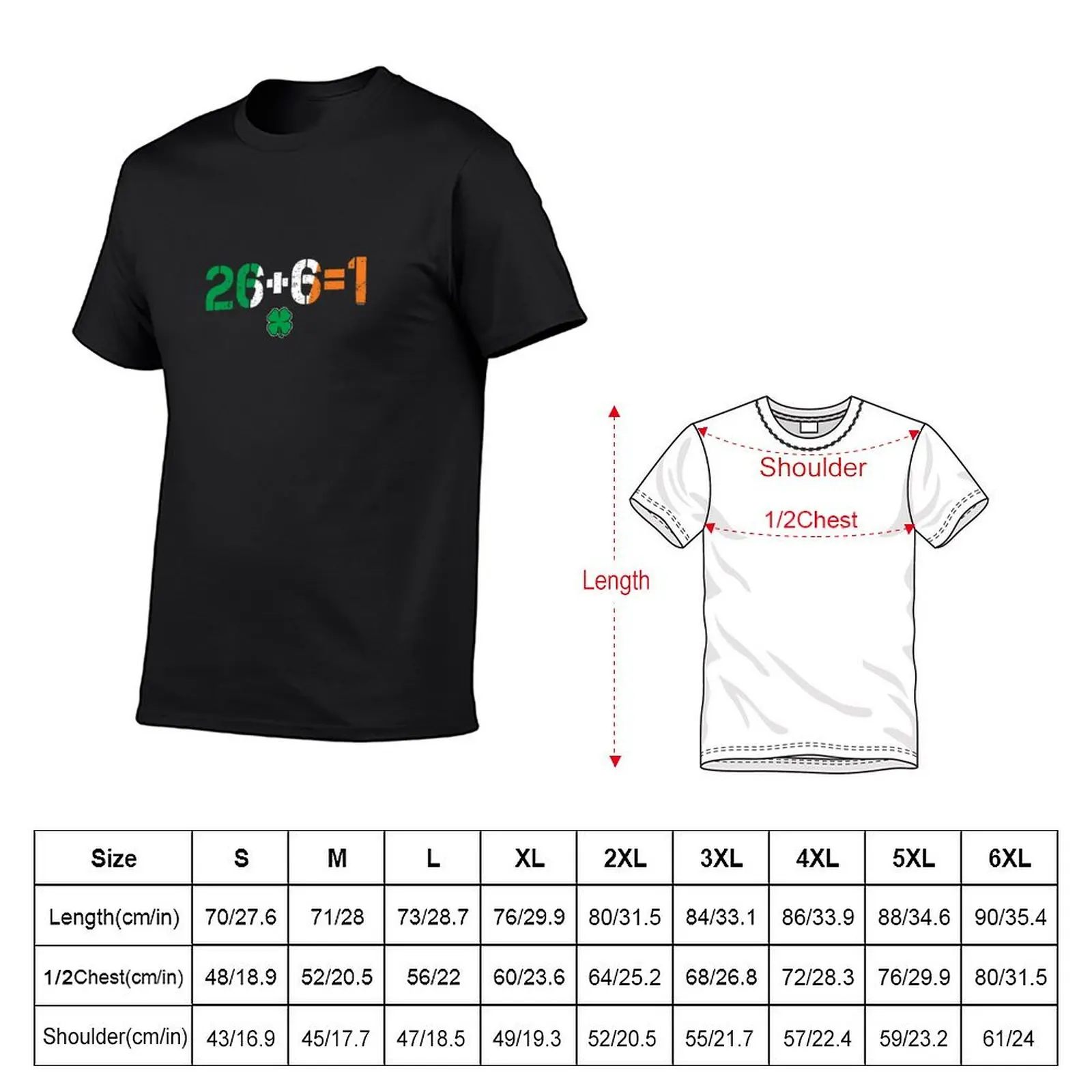 26+6=1 United Ireland T-Shirt Blouse sweat shirts graphic tees T-shirts for men cotton