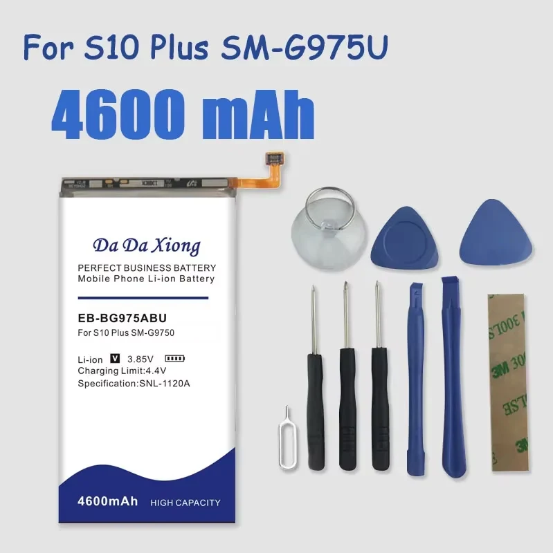 DaDaXiong EB-BG975ABU 4600mAh Battery For Samsung Galaxy S10 Plus S10+ SM-G975F/DS SM-G975U/W G9750 Mobile Phone With Tools