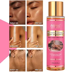 AILKE Organic Carotene Serum Brightening Body Oil, Smooth Skin, Moisturizing, With Vitamin E, Rose Essential Oil, 250ml/ 8.8 oz
