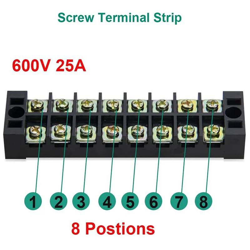 

20 Pc 8P Terminal Block, 20 Pc 8P Shorting Bar, TB1505 Flame Retardant Copper Terminal Short-Circuit Terminal