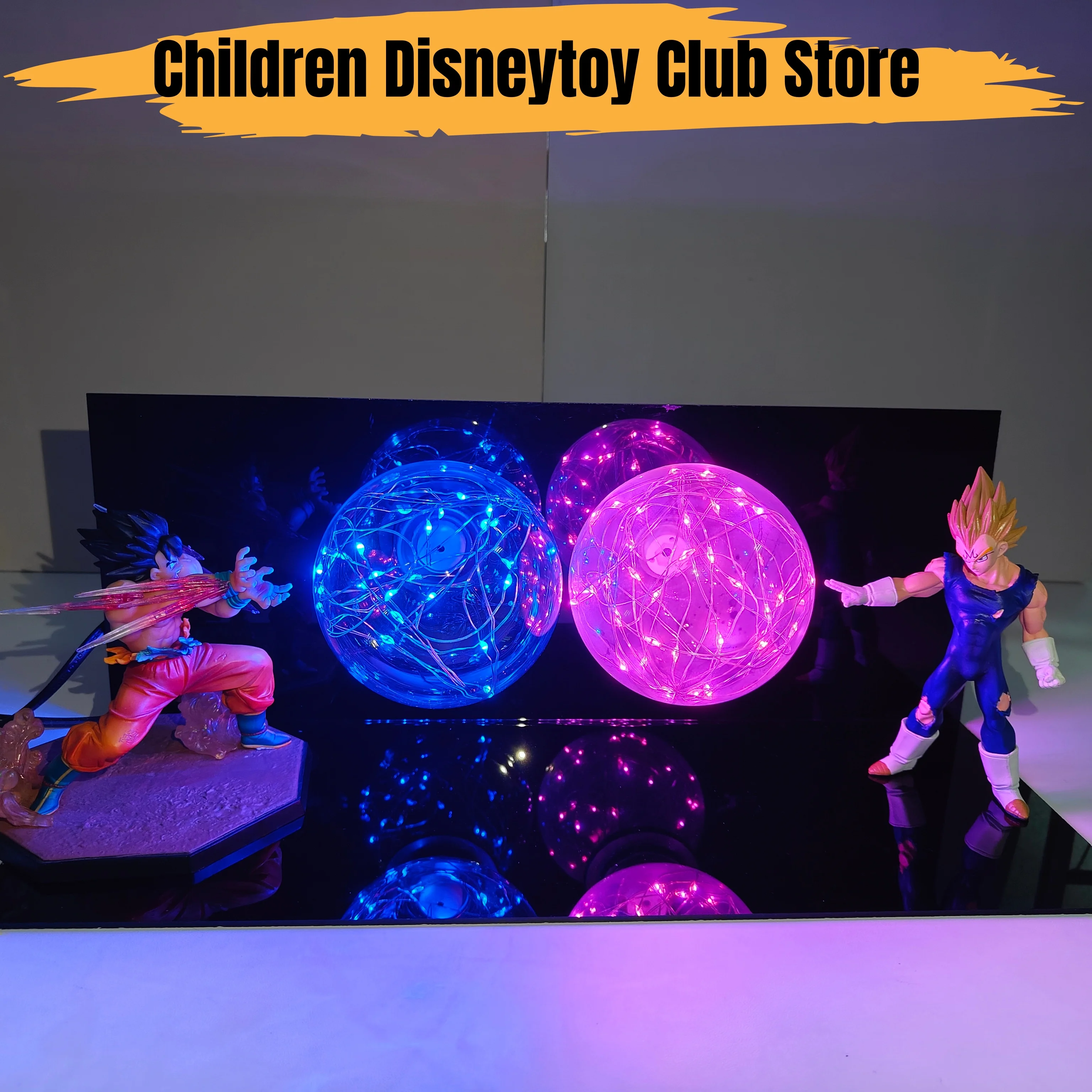

Dragon Ball Anime Son Goku & Vegeta Lightwave DIY Model Figurine Anime Figure Action Figures & Base & Lamp Decoration Collection