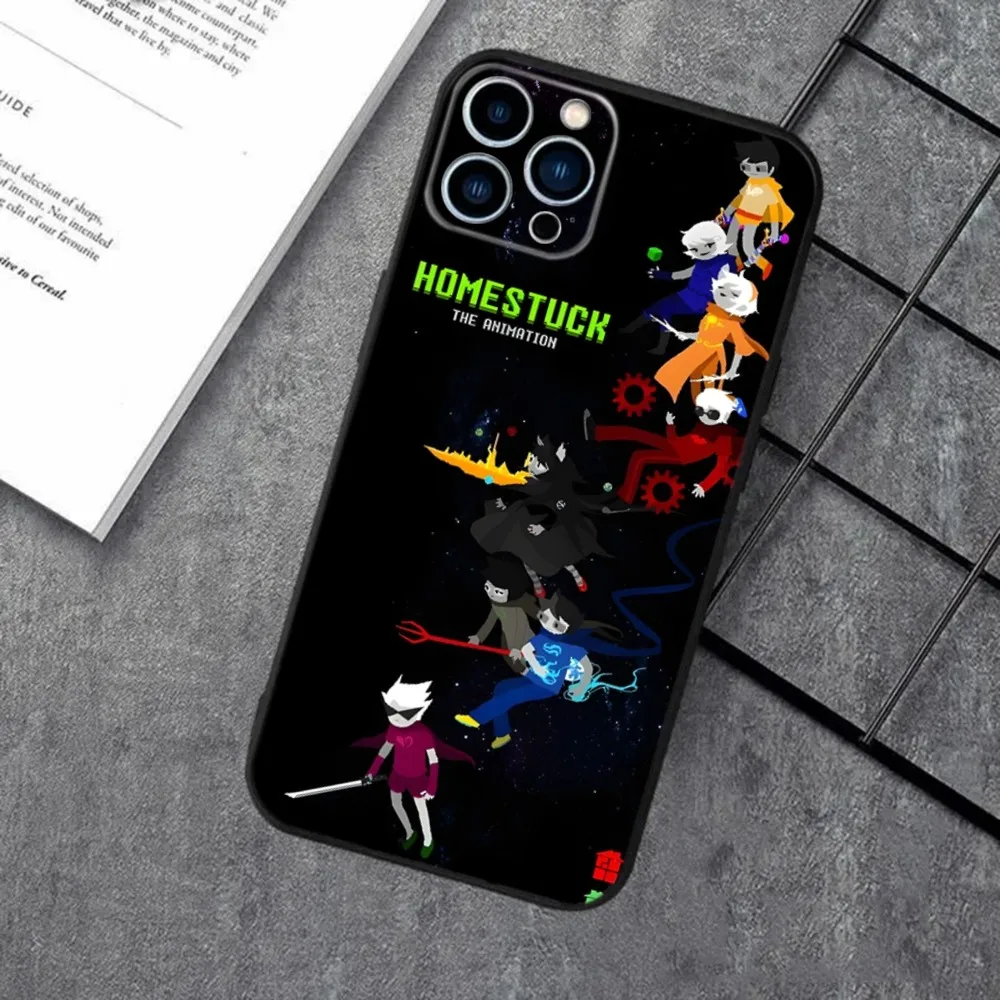 H-Homestuck T-Trolls Phone Case For Apple iPhone 15,14,13,12,11,XS,XR,X,8,7,Pro,Max,Plus,mini Silicone Black Cover