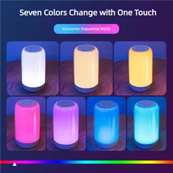 LED RGB Smart Touch Lamp Dim Color Change Night Light USB Rechargeable for Kid Desk Lamp Bedside Lamp Camping Breastfeeding Lamp