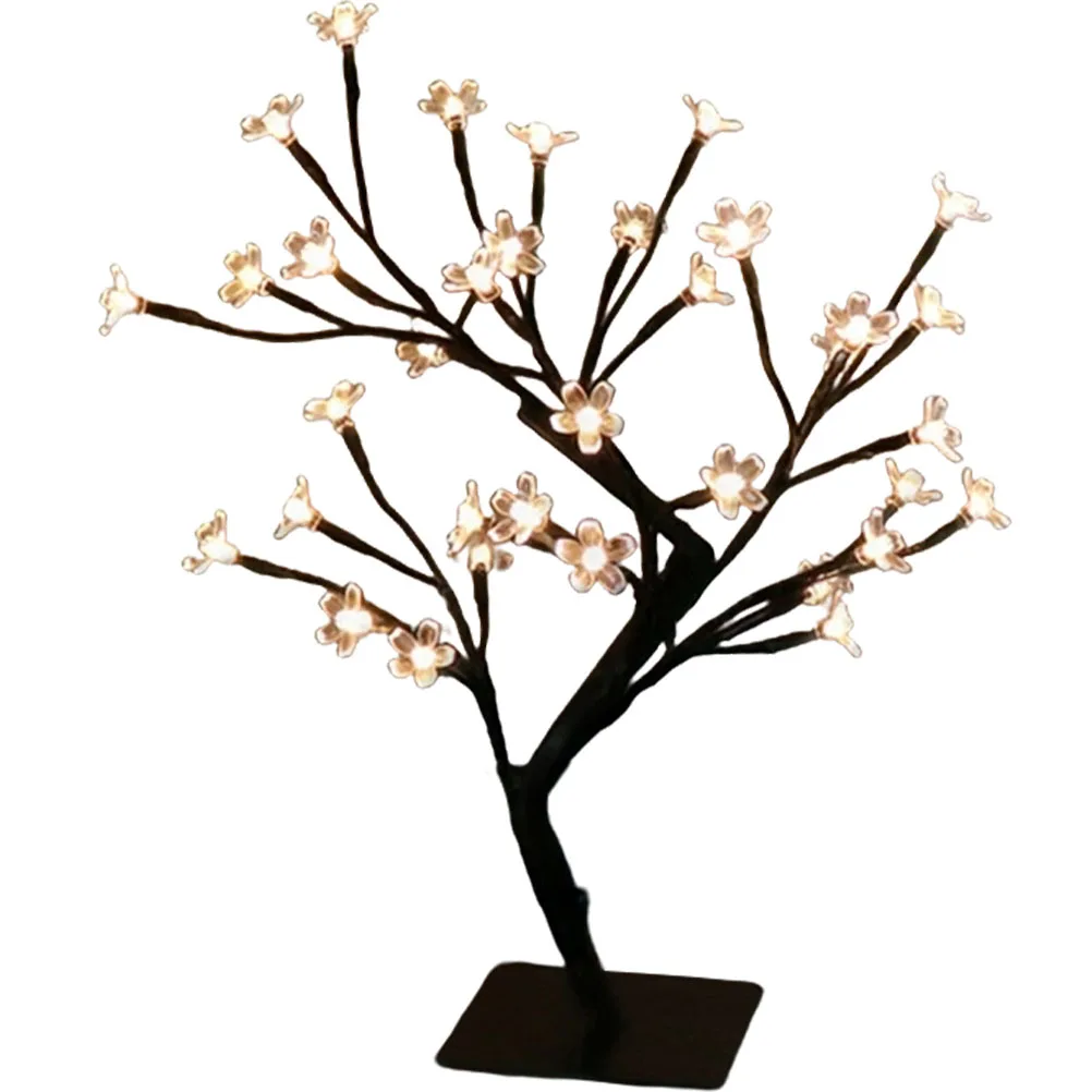 

36 LED Decorative Cherry Tree Light Cherry Blossom Bonsai Light Lamp Desk Tree Light for Home Wedding Decoration with (Warm Whit