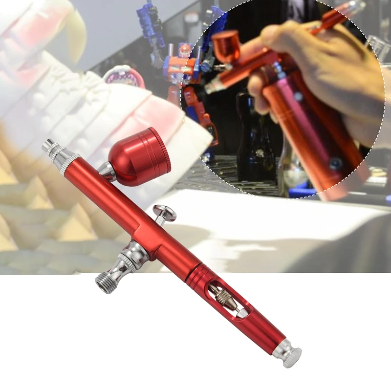 ABGG-Strumento per aerografo Doppia azione Alimentazione a gravità Ugello da 0,3 mm Spray Aerografo Strumento per tatuaggi con vernice per nail art con cannuccia chiave