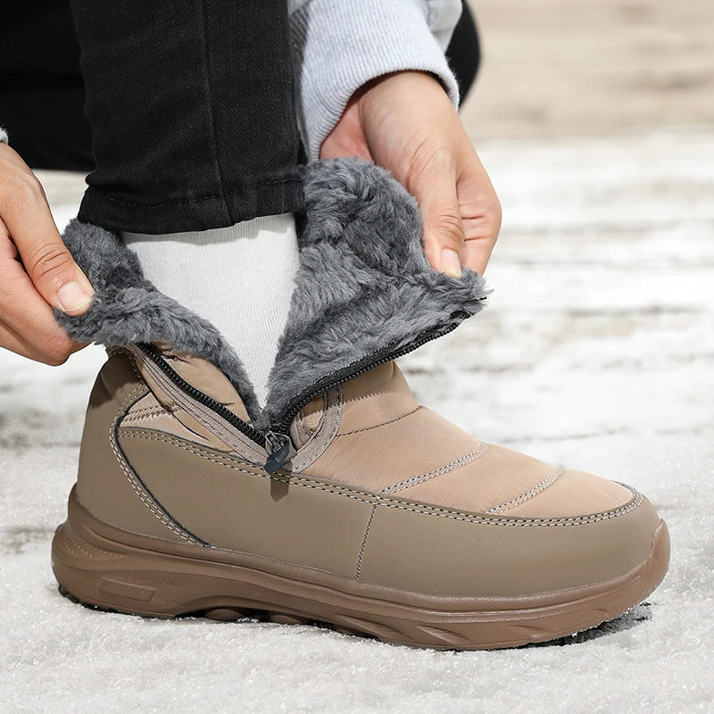 Waterproof Men Women Snow Boots High Top Ankle Winter Boots Platform Warm Thick Plush Man Cutton Shoes Outdoor Non-Slip Boots - view 5