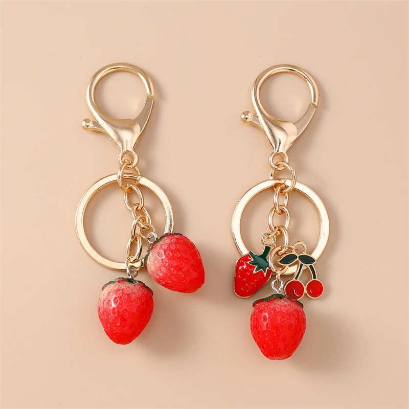Modische Frucht-Kirsch-Schlüsselanhänger, Emaille-Herzanhänger, Schlüsselringe für Damen und Herren, Autoschlüssel, Handtaschen-Schlüsselanhänger, Accessoires, DIY-Geschenke – Detail 21
