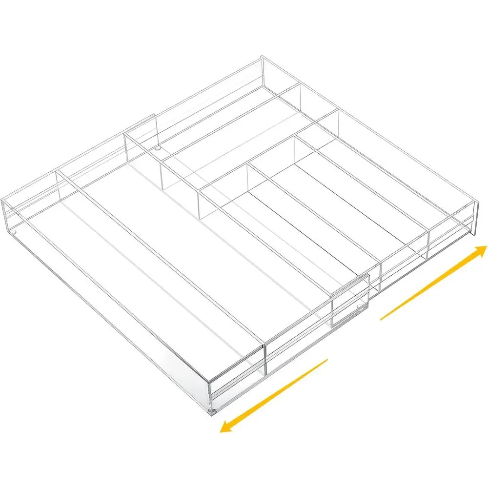 

Органайзер для ручек и принадлежностей из акрила, 9-18 дюймов x 15 дюймов x 2 дюйма, расширяемый, для ручек, блокнотов, линеек, косметики, с 7 регулируемыми секциями