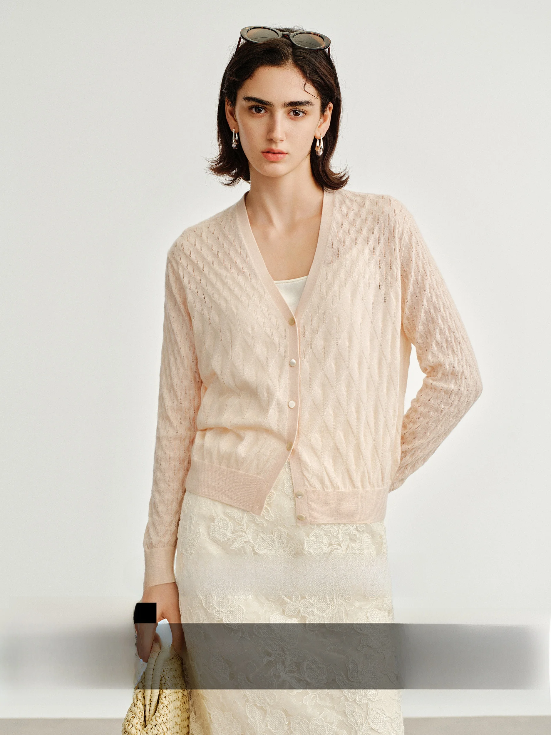 

Шелковый вязаный кардиган CA Soft Gold Camere с V-образным вырезом, женский, летний, с длинными рукавами, стандартной длины, для повседневной носки