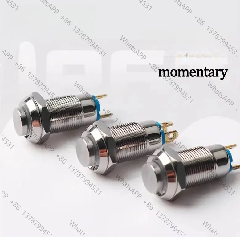 8mm Waterproof Latching Maintained High Round Stainless Steel Metal Push Button Switch Light Shine Car Horn 3V 5V 12V 24V