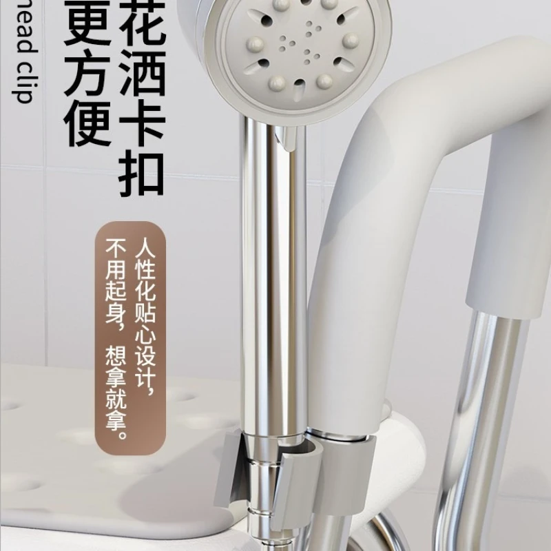Bathing Chairs Shower Seat Dual‑Use Toilet Chair Bathroom Stools with Non‑Slip Suction Cups for Elder Seniors Safety Support