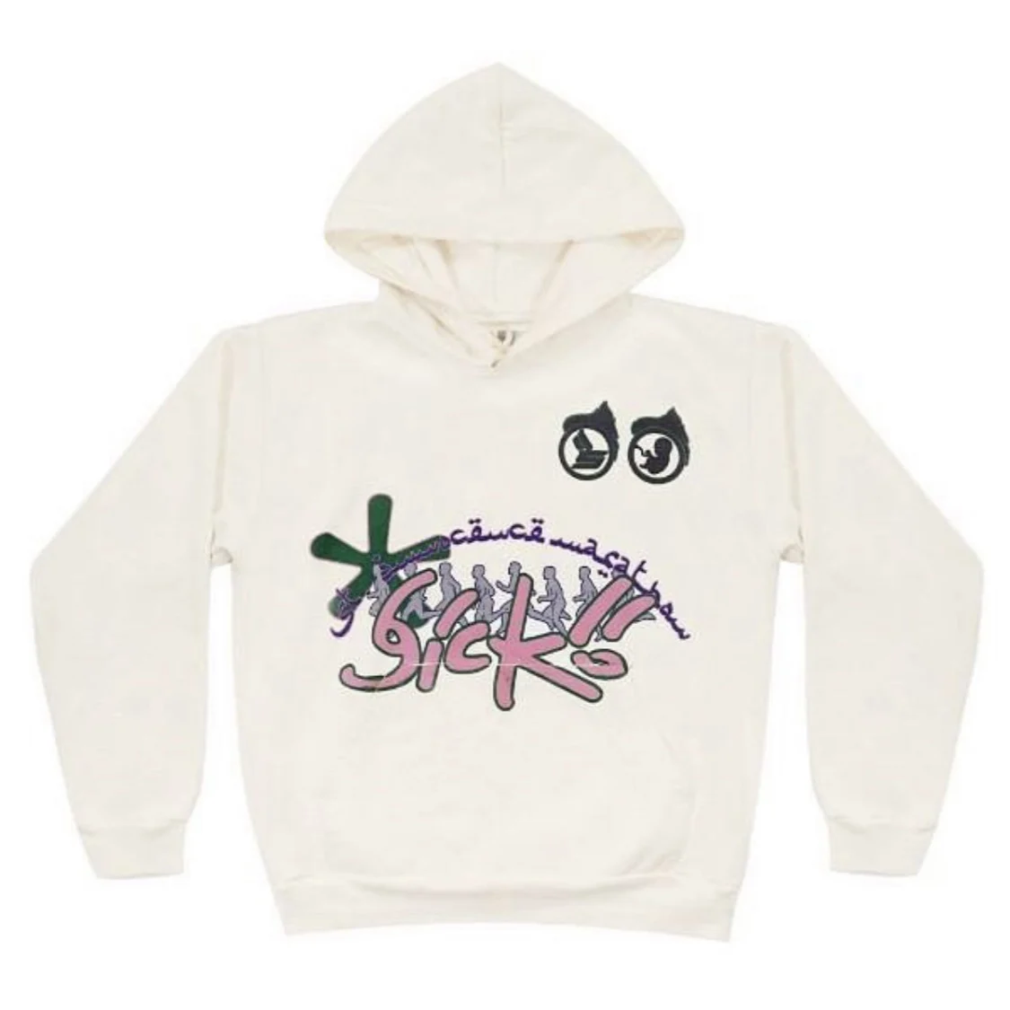 

New Luxury 2023 Born From Pain IAN CONNOR Sicko Pullover Hoodies Hoody hooded Sweatshirts velvet Cotton Thick Fleece White #242