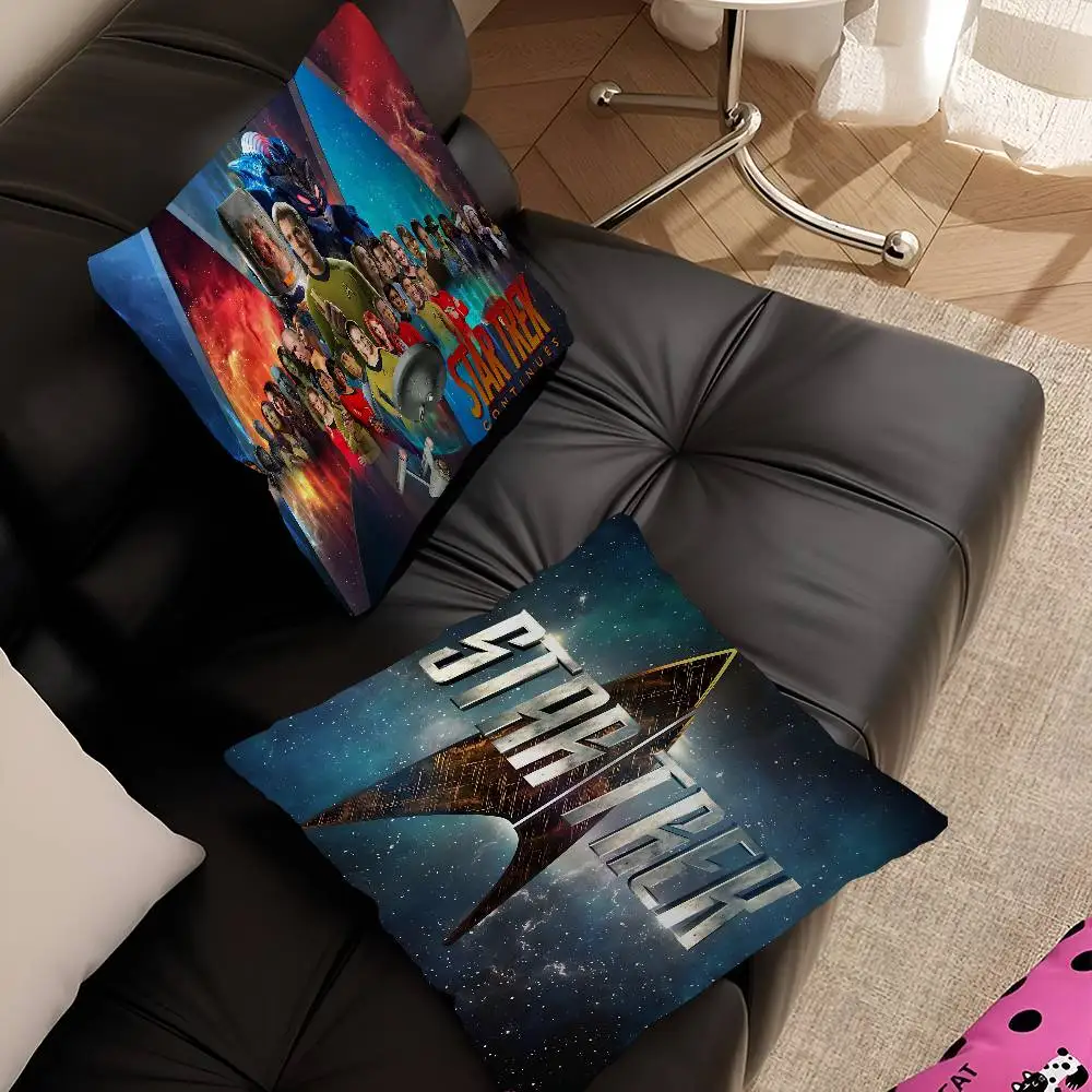 Vintage S-Star Movie T-Trek Pillow Covers Cartoon Sofa Decorative Home Double-sided Printing Short Plush Cute Cushion Cover